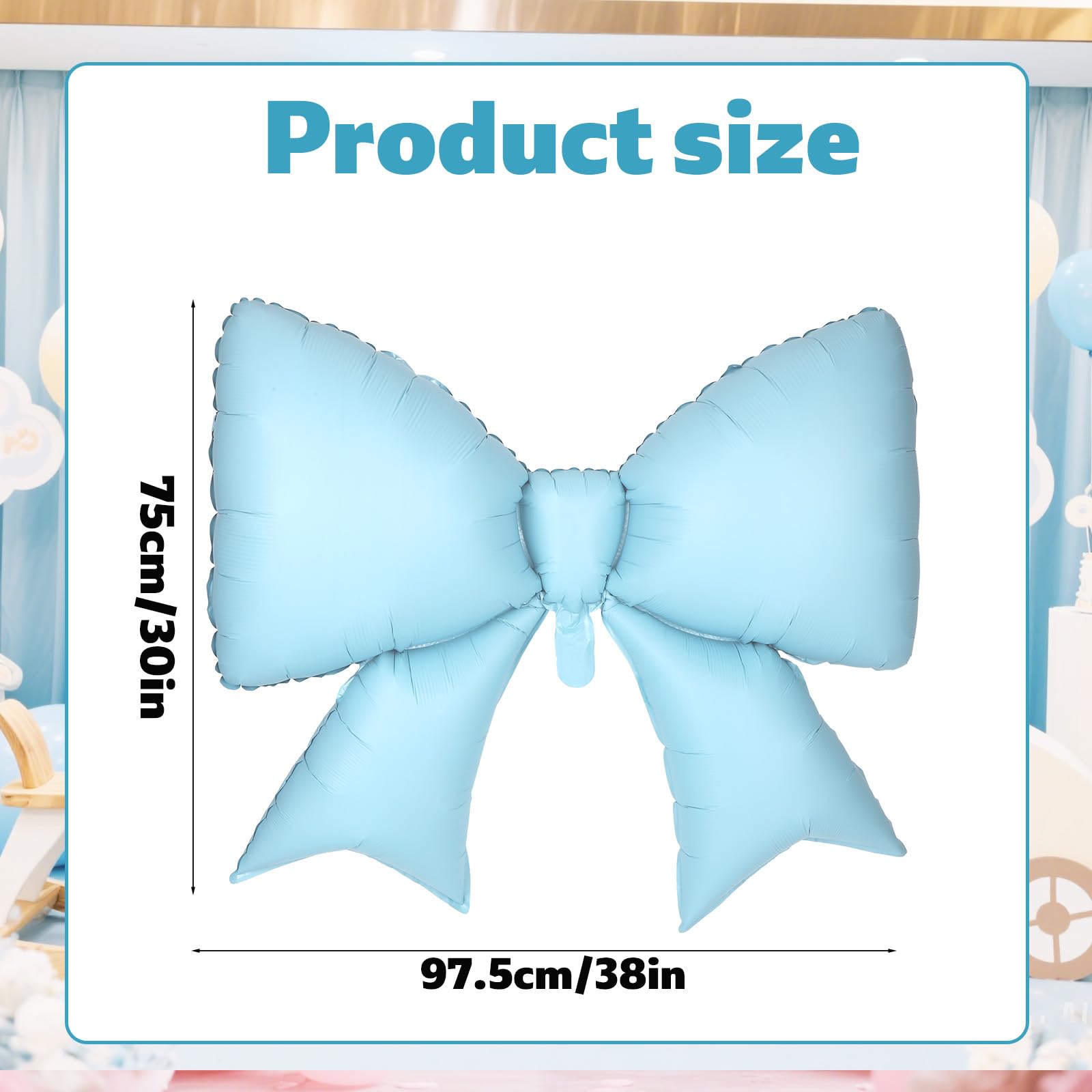 4Pcs Giant Bow Balloons, 97.5cm/38in Big Elegant Coquette Theme