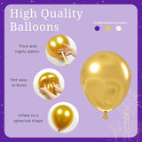 BAUANOOY Purple and Gold balloons, 60pcs 12 Inch Purple Metallic
