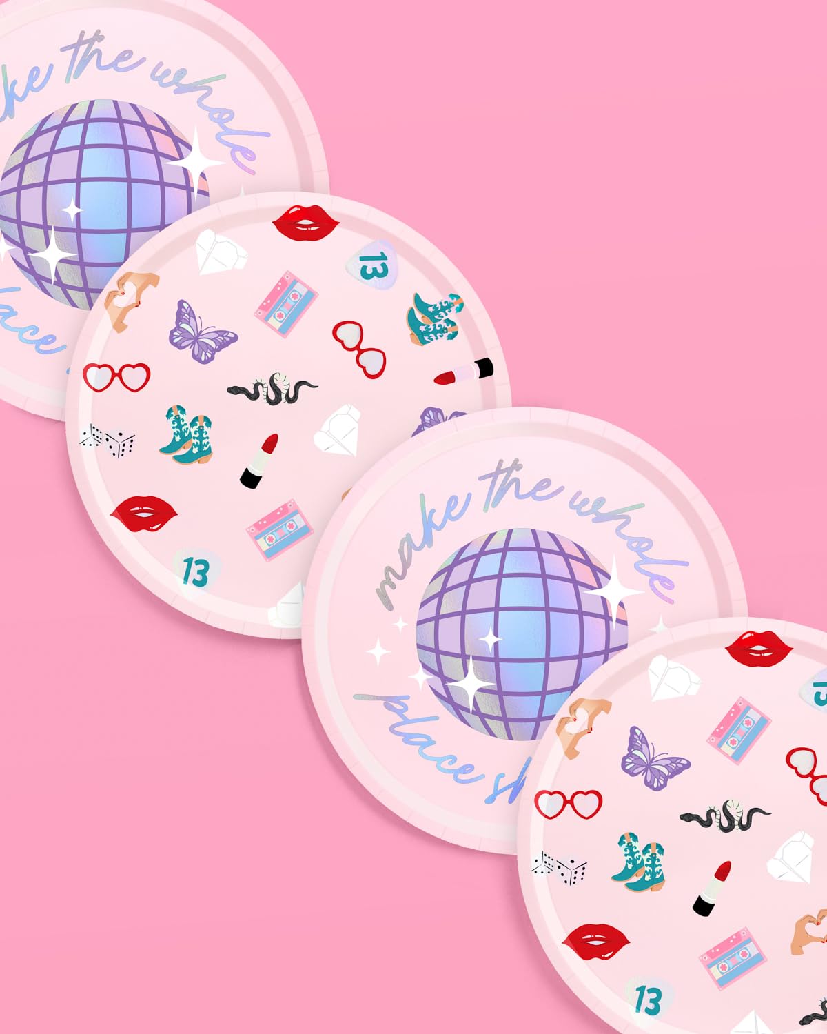 xo, Fetti Party Paper Plates | 24pcs. 9" | Concert Party Tableware,