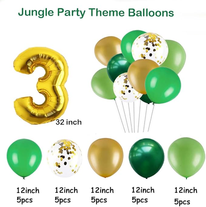 Jungle 3rd Birthday Decorations Safari Birthday Party Wild Three