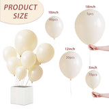 Ivory White Balloon,145pcs Premium Latex Khaki Balloons Arch Kit