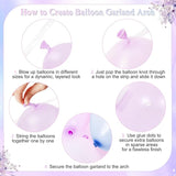 Pink Purple Blue Balloon Arch Kit 108Pcs Double Stuffed Pearl Blue