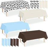 12 Pack Cowboy Baby Shower Plastic Tablecloth for Rectangle Tables