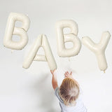 40 Inch Beige BABY Balloon for Baby Shower, Large Cream White Baby