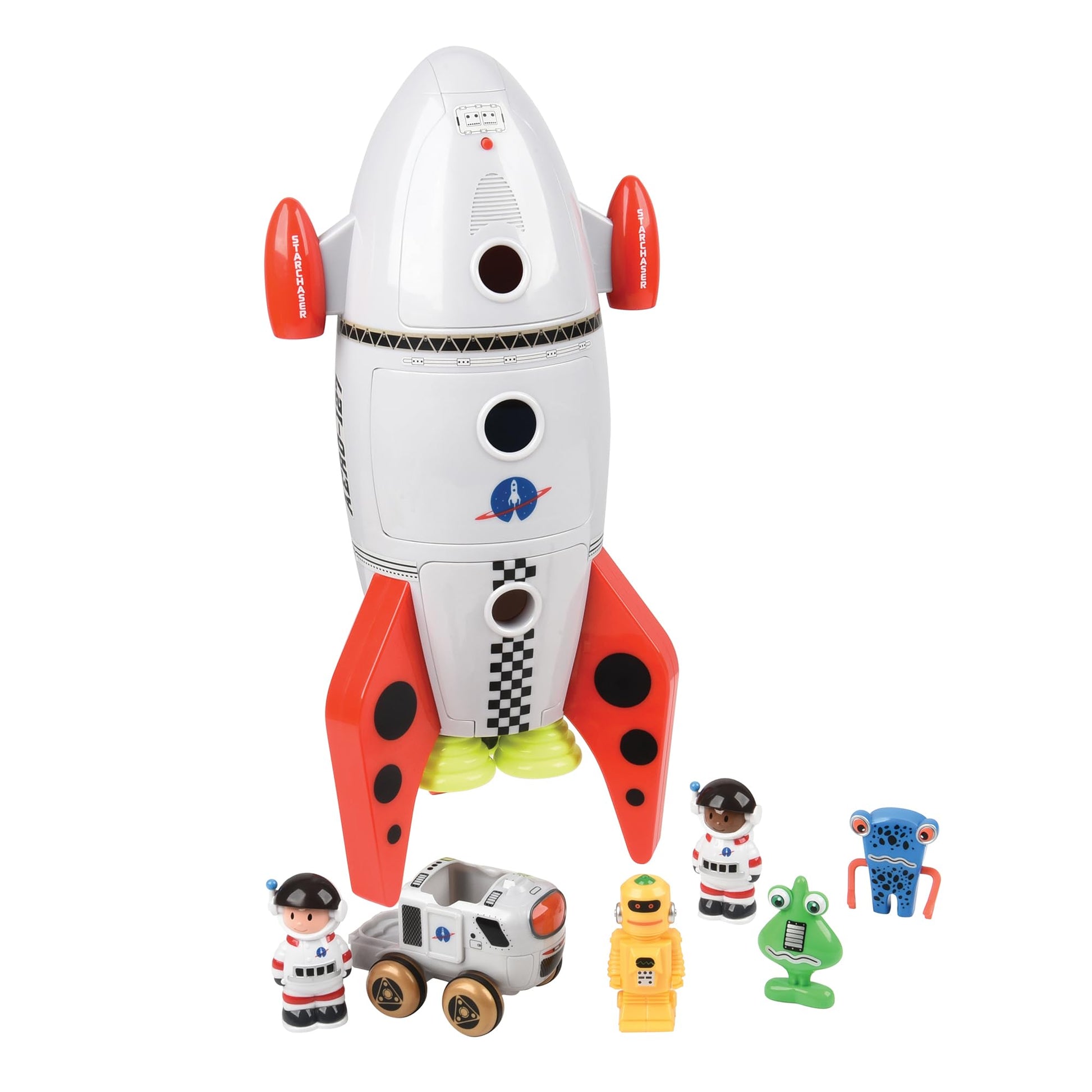 CP Toys Space Mission Rocket Ship Toy, Includes Astronaut Figurines,