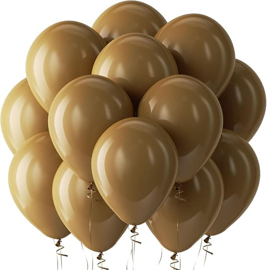 Bezente Brown Balloons - 100 Pack 12 Anniversary Party Decorations