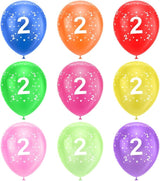 Ainiv 2nd Birthday Balloons 18PCS, 12inch Numbers Printed Latex Party