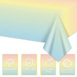 APUXXJUPA Pastel Rainbow Tablecloth, 4 Pcs Plastic Pastel Table Cloths