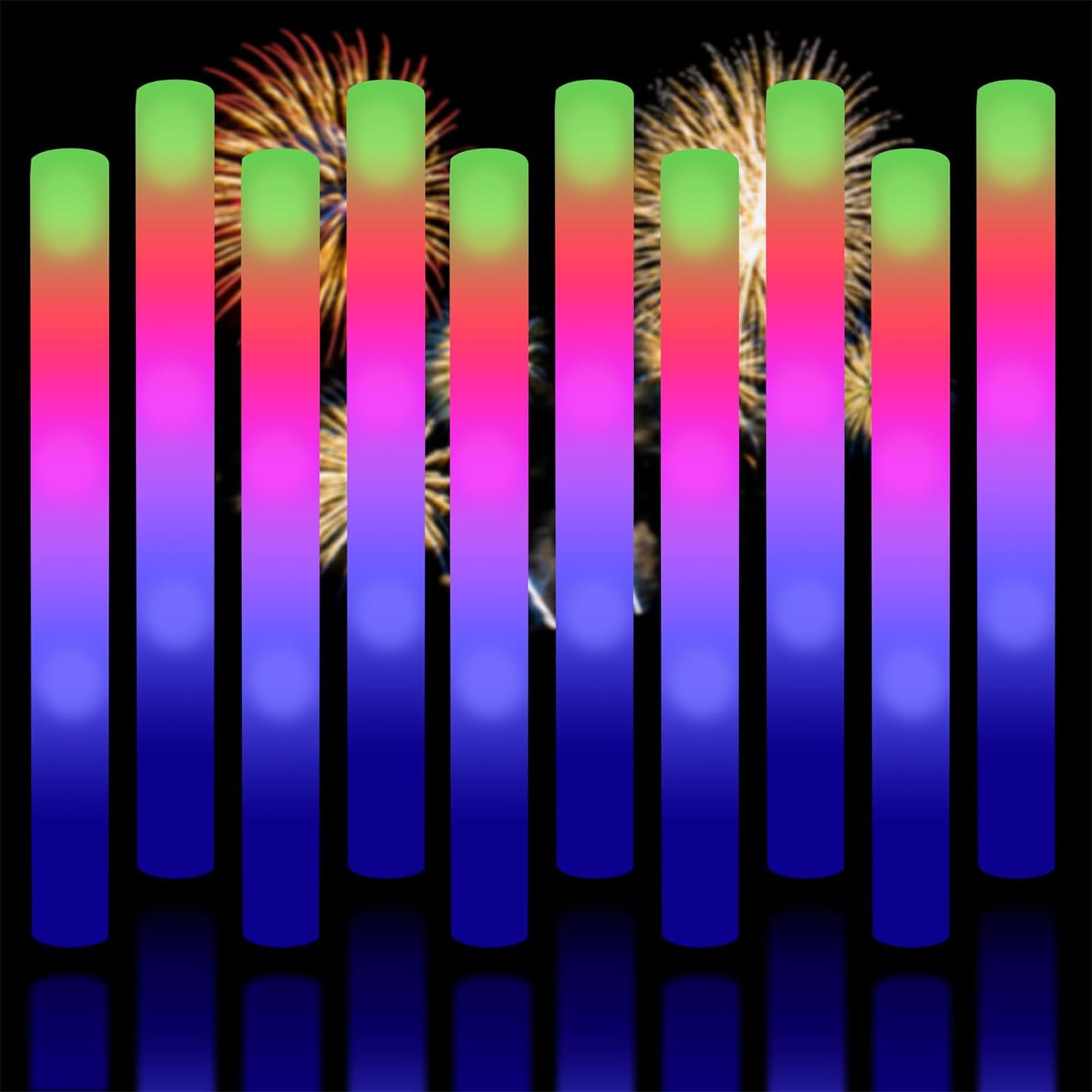 Taotuo Glow Stick Bulk 45 Pcs LED Foam Glow Sticks Party Supplies with