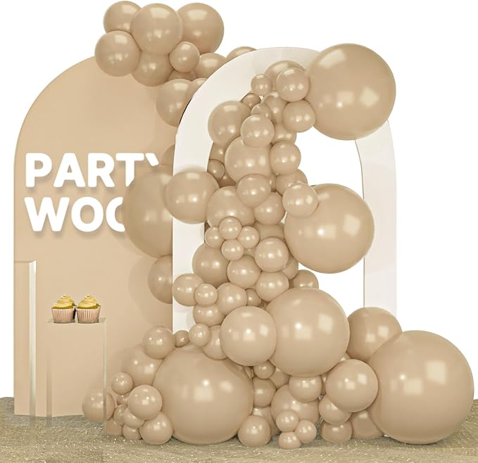 PartyWoo Cream Balloons 140 pcs Different Sizes of 18 12 10 5 Inch