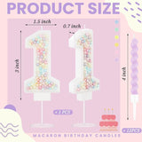 MTLEE Number 1 Birthday Candle with 12 Pcs Spiral Candles for Girls Ma