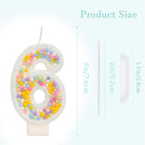 Number 6 Birthday Candle - Colorful Macaron Candles, 6 Candle