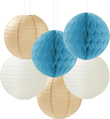 Light Dusty Blue Beige Champagne Boho Party Decorations 14Pcs Baby