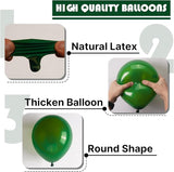 PartyWoo Dark Green Balloons 100pcs Different Sizes of 18 12 10 5