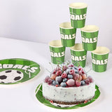 175 Piece Soccer Themed Disposable Plate Set for 25 Guests Party