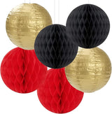 Red Black Gold Party Decorations Streamers Lanterns 14pcs Casino