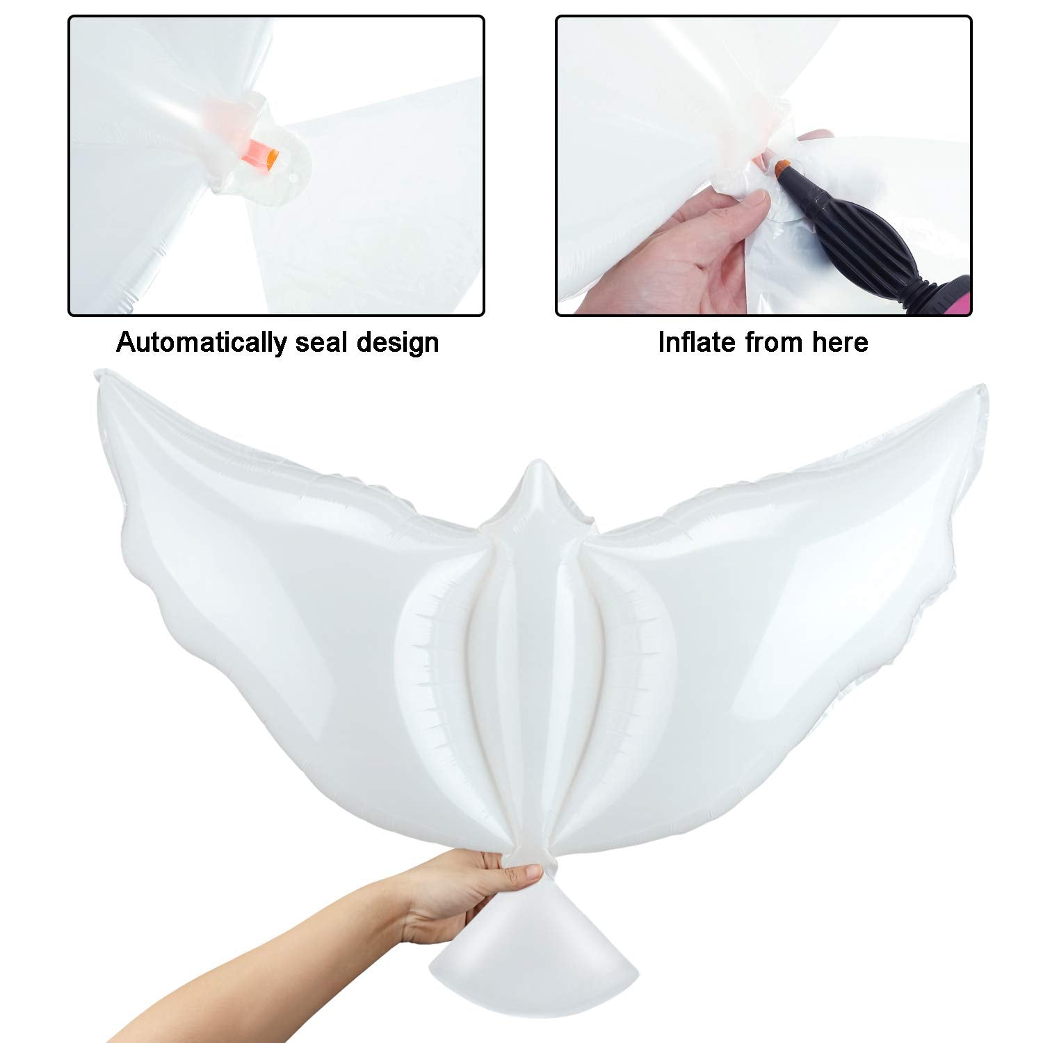 Sumind 4 Pieces Peace Dove Balloons White Memorial Balloons Pigeon