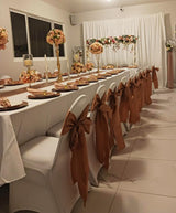 SINSSOWL Pack of 50 Satin Lavender Chair Sashes 7x108 Inches for