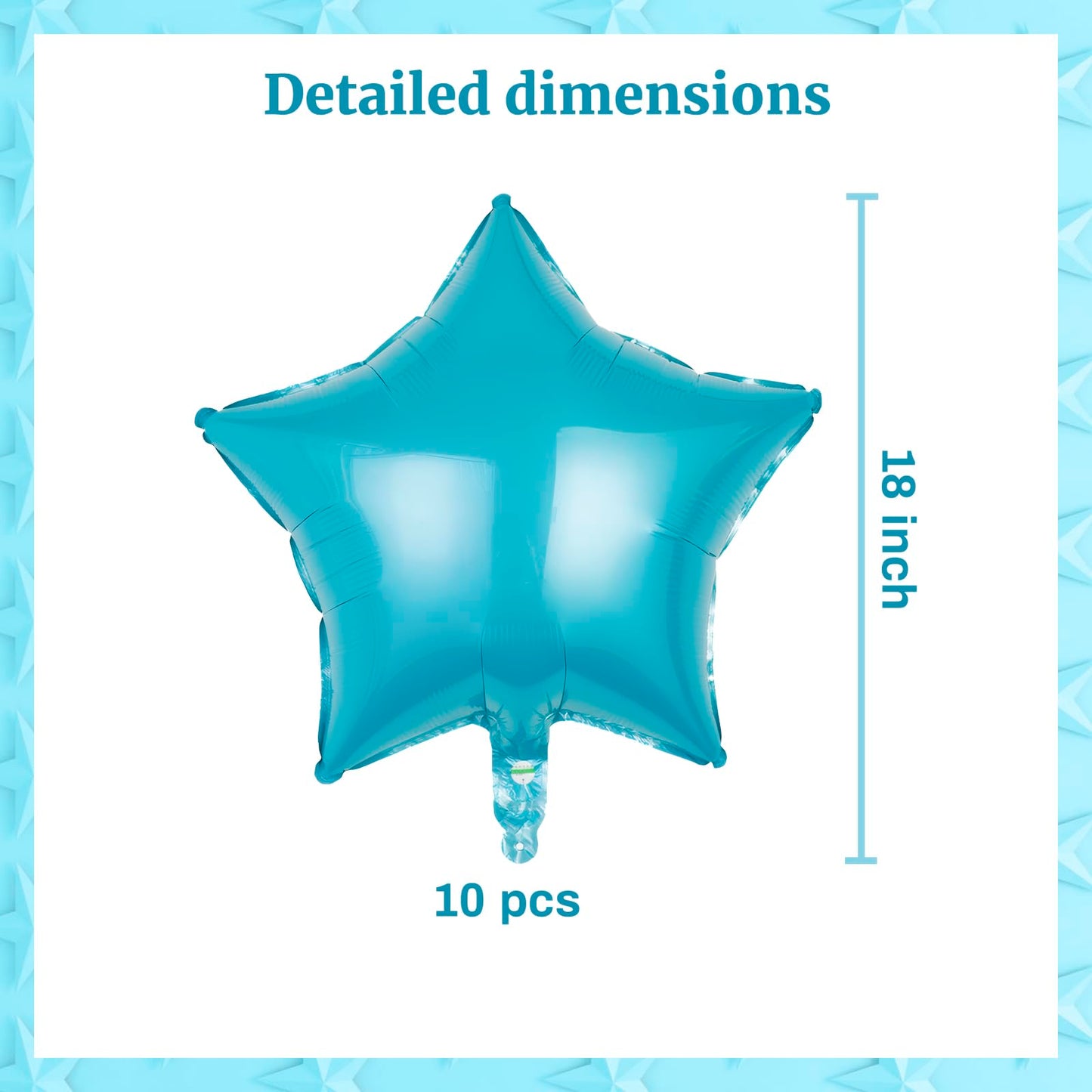 MEETINGU Light Blue Star Shape Foil Balloons 18Inch Light Blue Foil