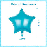 MEETINGU Light Blue Star Shape Foil Balloons 18Inch Light Blue Foil