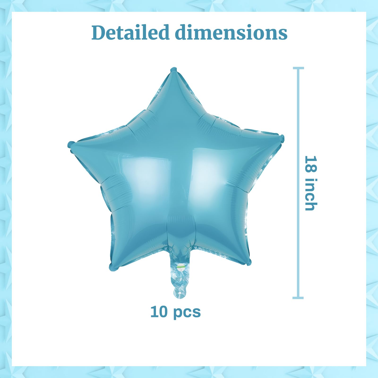MEETINGU Light Blue Star Shape Foil Balloons 18Inch Light Blue Foil