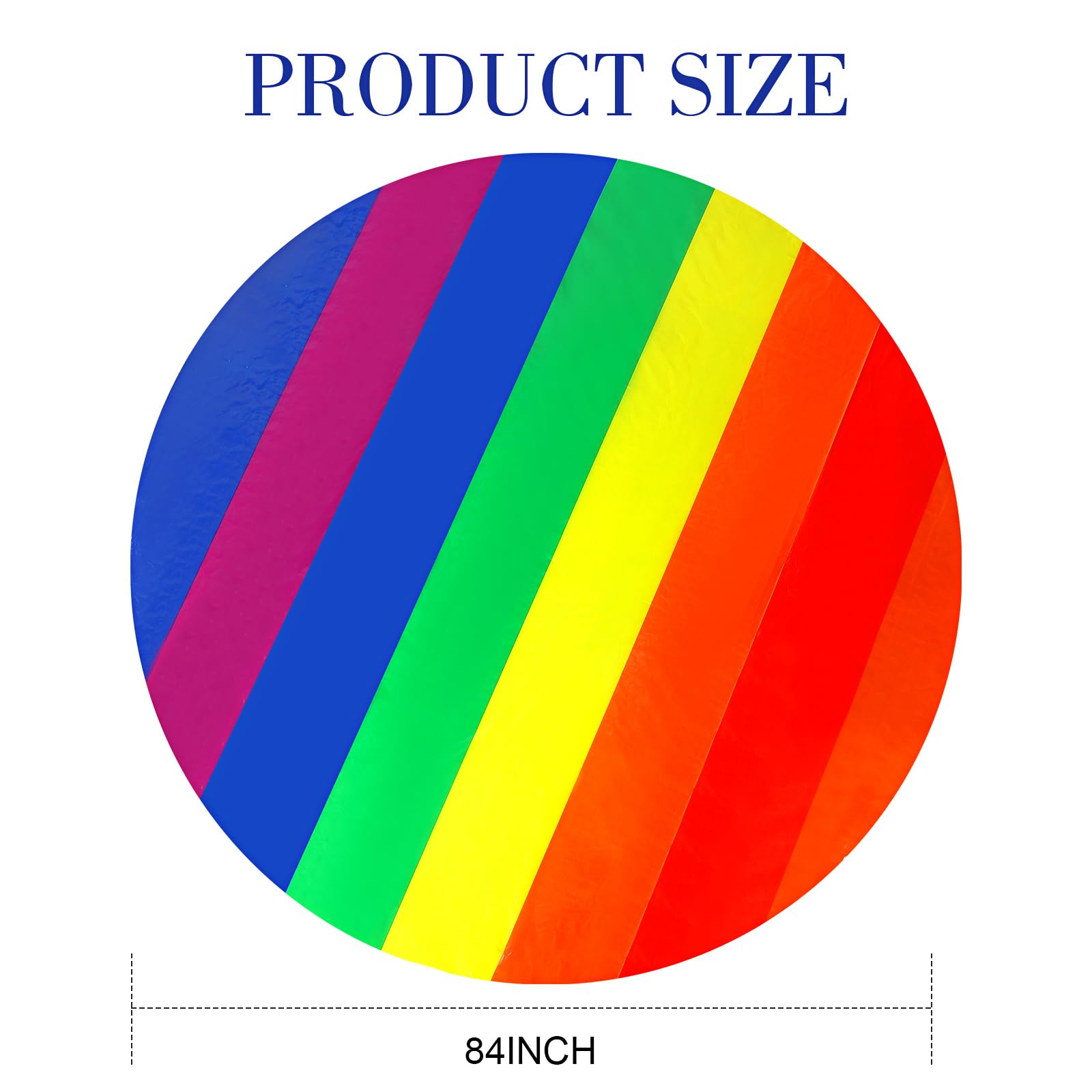 Tatuo 3 Pcs Rainbow Round Circus Table Cloth 84 Inch Carnival Circus