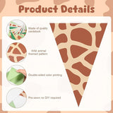 5 Pcs Safari Birthday Banner Decorations Giraffe Animals Green