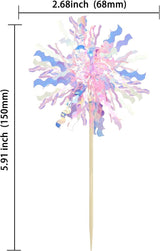 Gyufise 30Pcs Foil Firework Cupcake Toppers Sparkle Tinsel Cake #9