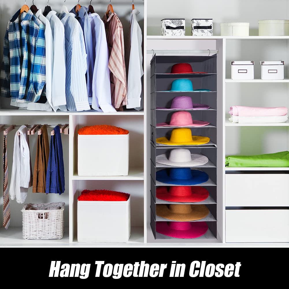 LADYBRO Large Hat Storage for Closet Hanging Organizer for Wide Brim
