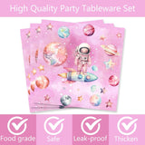 80 Pcs Outer Space Girls 2nd Birthday Party Supplies Two the Moon