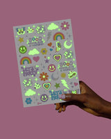 xo, Fetti Groovy Disco Glow in Dark + Foil Temporary Tattoos - 82 pc