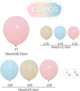 DIY Gender Reveal Party Decorations 138pcs Pink and Blue Balloon