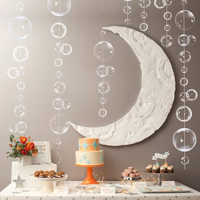 Transparent Bubble Garlands Mermaid Party Decoration Colored Blue Flat