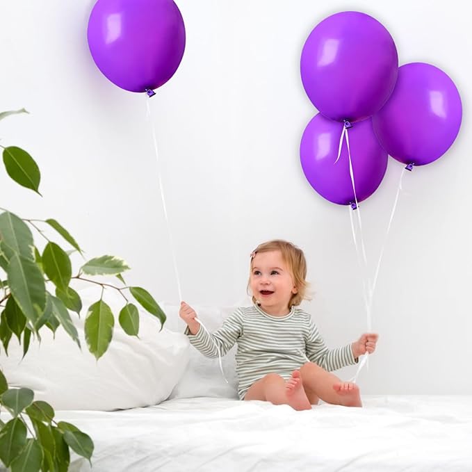 Purple Balloons 100 Pack 12 inch Thicken Latex Matte Purple Balloons