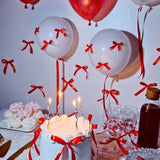 Red Bow Birthday Decorations, Red Happy Birthday Banner with Satin