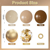 Brown and Gold Balloons, 60Pcs 12 Inch Brown Tan Nude Sand White Gold