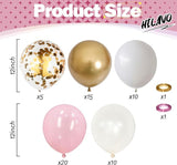 Pink Gold Balloons Set 60Pcs 12 Inch Pastal Baby Pink Metallic Gold