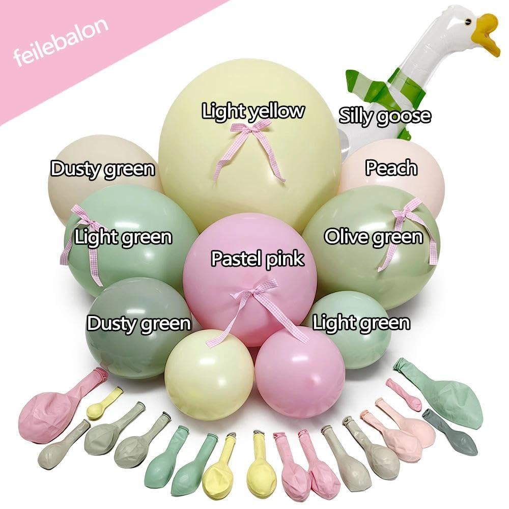 One Silly Goose Balloon Arch with Bow and Goose Balloon, Double