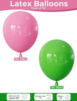 Pink and Green Balloons - Latex Balloons 12 Inch Dark Pink Balloon