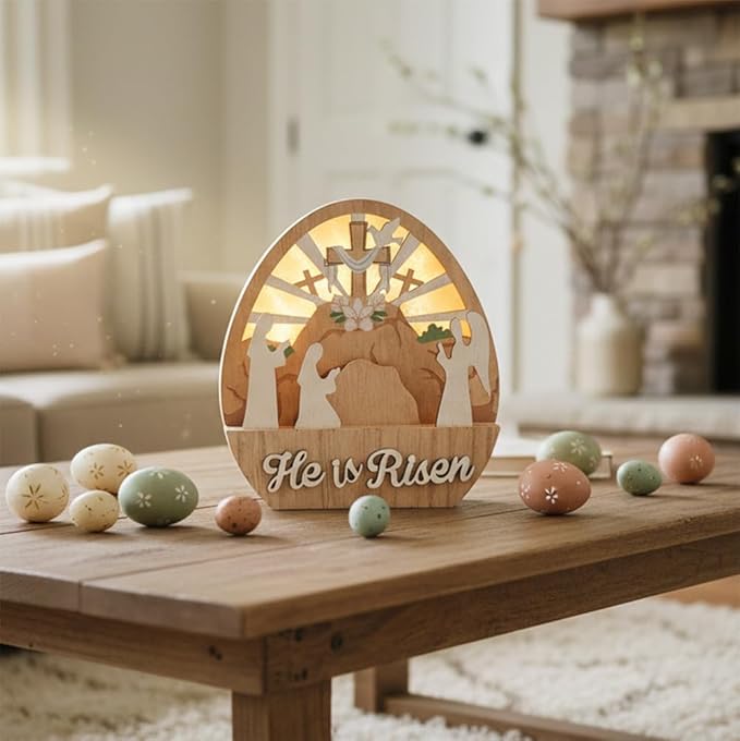 Valery Madelyn Easter Decorations with LED Light Lighted Empty Tomb