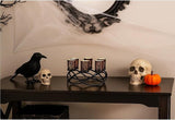 Halloween Candle Holder Centerpiece Decoration Black Metal Iron 6