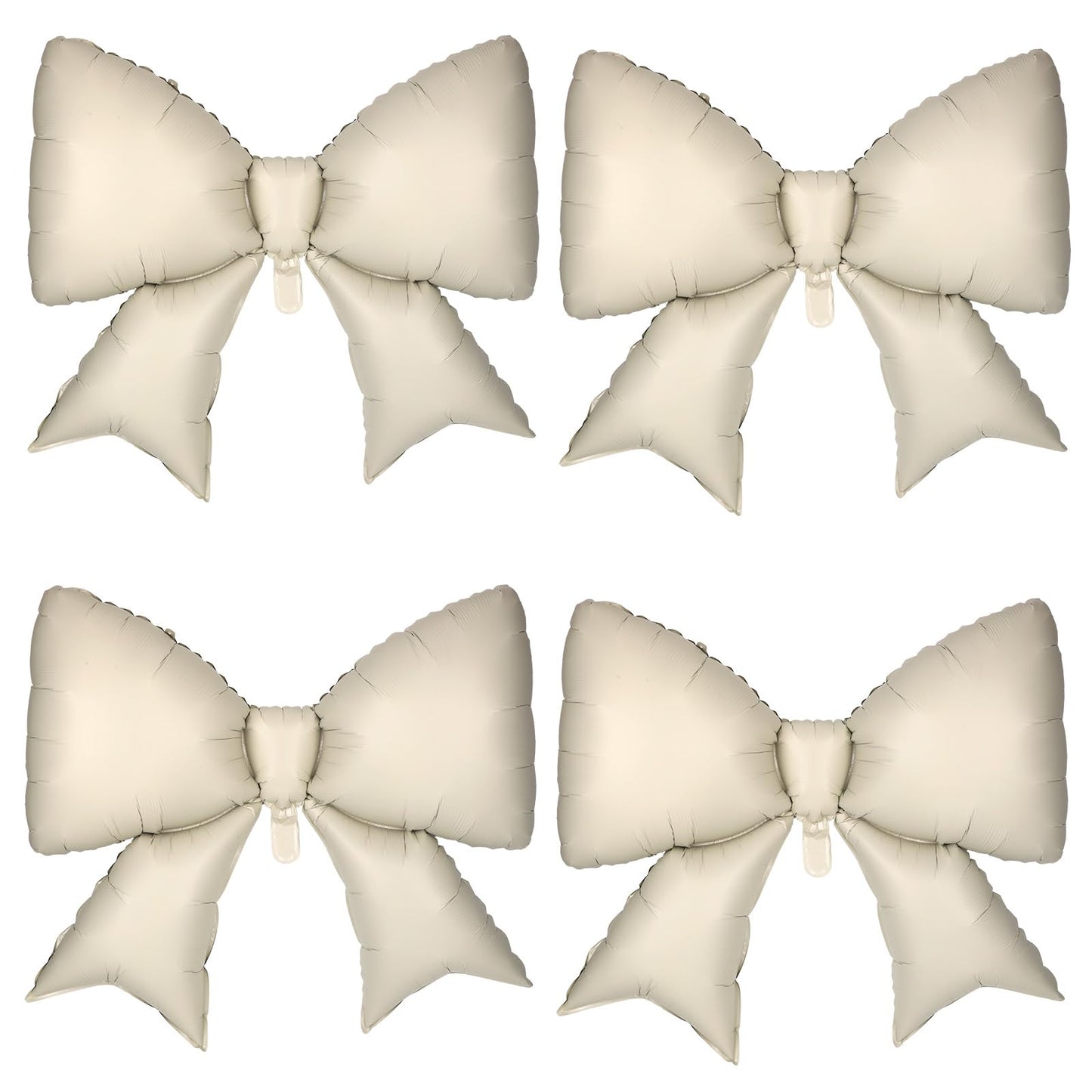 4Pcs Giant Bow Balloons, 97.5cm/38in Big Elegant Coquette Theme Cream