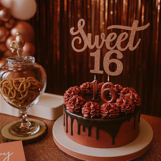 16th Birthday Decorations for Girls Rose Gold Party Supplies Kit