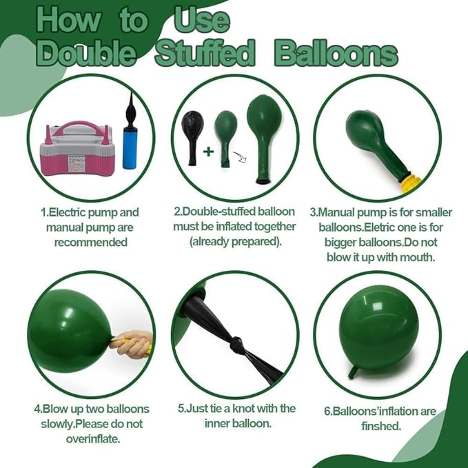 Christmas Balloons Garland Arch Kit Double Stuffed Dark Green Red