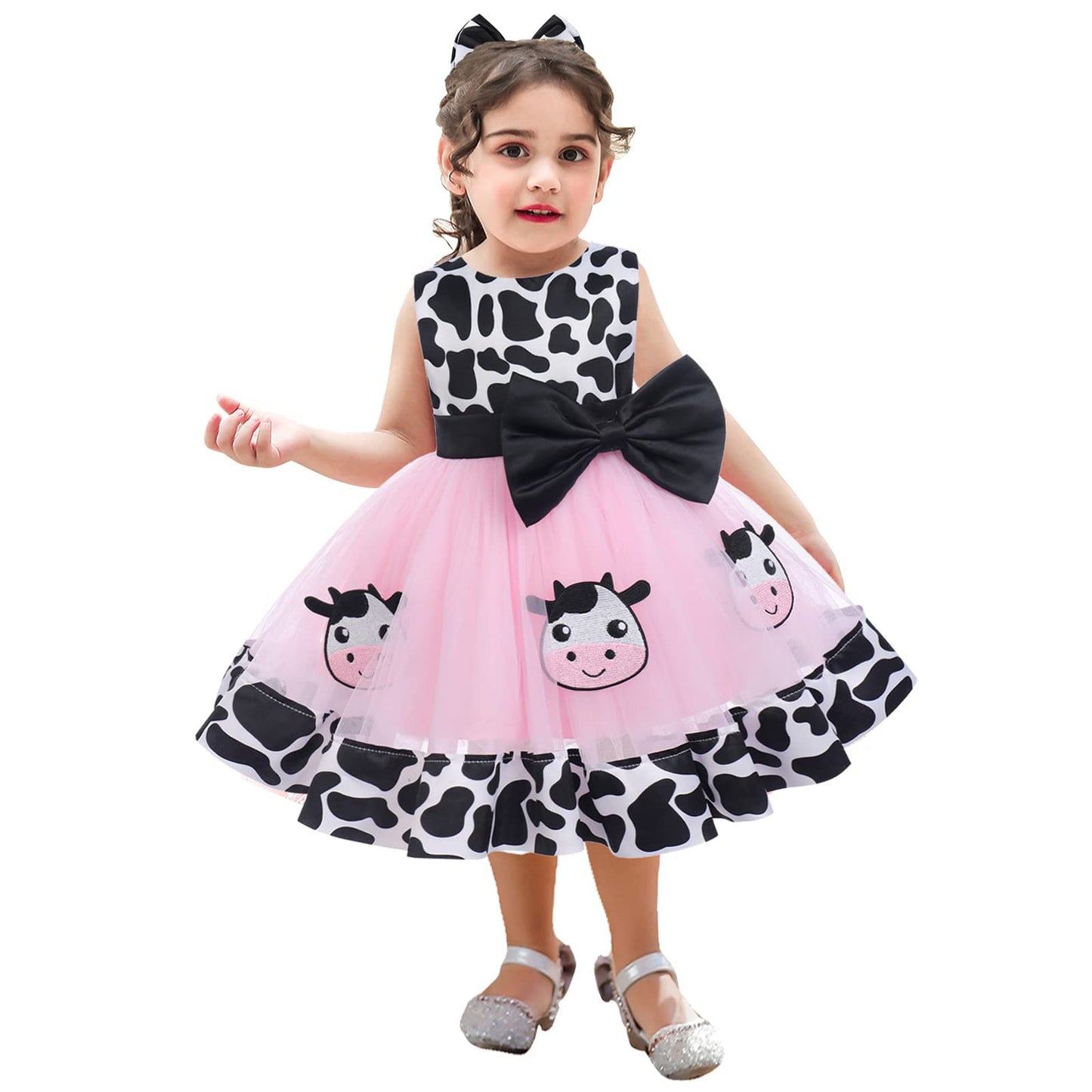 Newborn Toddler Baby Girl Green Christmas Outfits 2PCS Cow Princess