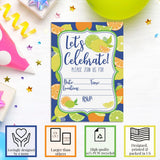 Amanda Creation Citrus Themed Summer Party Invitations, 20 5x7 Fill-In