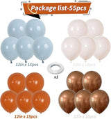 Orange and Blue Balloons, Retro Burnt Orange terracotta Dusty Blue