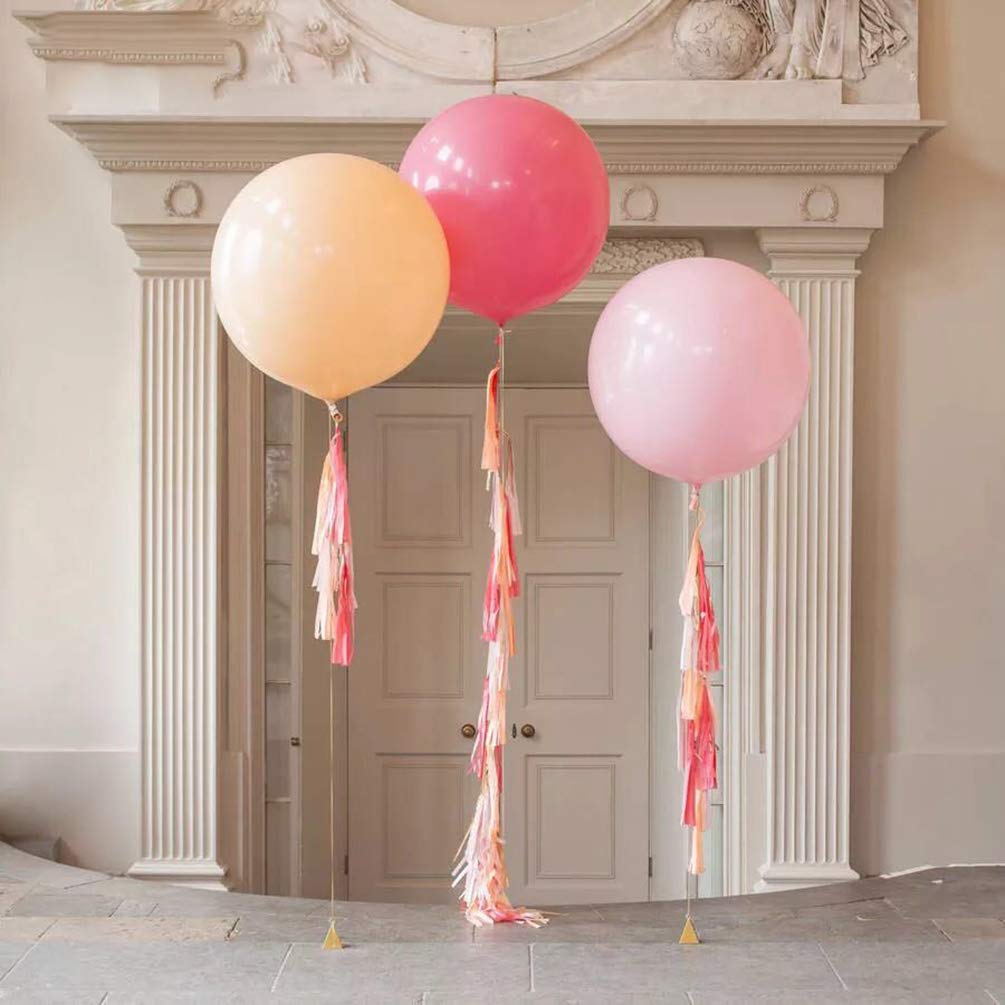 24 Inch Latex Round Balloons 5 Pack Light Pink Thick Big Balloons for