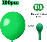 Green Balloons 12 Inch 100 Pack Thicken Latex Green Balloons for