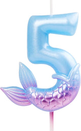Mermaid 5th Birthday Candle,Little Mermaid Candle 5,Ocean 5 Candle